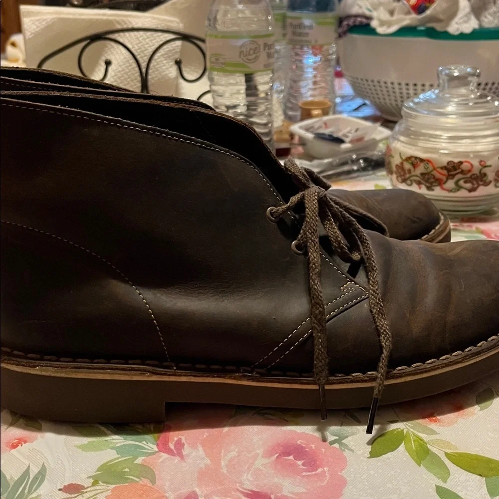 Clarks Desert Bushacre 2 Chukka Boot Brown Beeswax Leather Men's US 9.5
